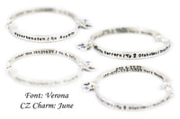 Sterling Silver Medical Alert ID Bracelet Custom Made - Women and Teens Bracelet