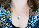 Heart Silver Medical Alert Pendant with Information on the Back