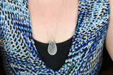 Actual Writing Signature and Fingerprint on a Silver Teardrop Shape Pendant