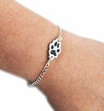 Cat or Dog Paw Print Cut Out Bracelet - Silver Paw Print Pendant made from a Picture