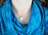 Actual Writing Signature and Design on a Silver Circle Shape Pendant - Small