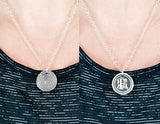 Monogram & Fingerprint Necklace - Memorial fingerprint pendant