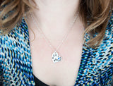 Cat or Dog Paw Print Necklace - Silver Paw Print Pendant made from a Picture
