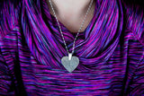 2 Fingerprints on a Silver Heart Shape Pendant