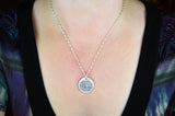 Actual Writing Signature and Fingerprint on a Silver Circle Shape Pendant
