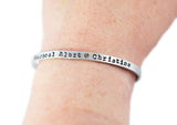 Fashionable Medical Alert ID Bangle - Women and Teens Sterling Silver Bracelet
