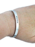 Fashionable Medical ID Alert Bangle Bracelet - Women and Teens Sterling Silver Bracelet
