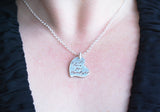 Your Loved One's Actual Handwriting on a Double Sided Silver Heart Shape Pendant