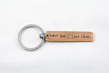 Actual HANDWRITING Keychain - Rustic Design & Handwriting Bronze Rectangle Keychain