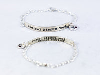 Medical Alert ID Bracelet - Women, Teens and Children's Sterling Silver Bracelet