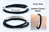 Medical Alert Leather Wrap Bracelet - Unisex Medical Alert ID Bracelet