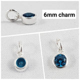 ADD ON to Jewelry: Sterling Silver Cubic Zirconia Birthstone Charms