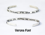 I'll love you forever, I'll like you for always - open ended sterling bangle - gift for her