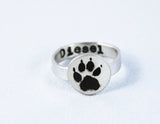 Silver Cat or Dog Paw Print Ring - Paw Print Jewelry