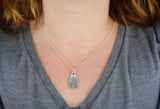 Fingerprint and Handwriting Necklace - Teardrop Shaped Pendant with birthstone