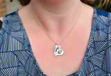 Handprint and Footprint Necklace - Silver Pendant with Birthstone and Name