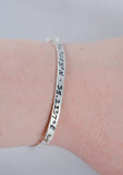 Latitude and Longitude Coordinates Bracelet - Sterling Silver stamped bar
