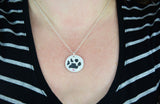 Silver Cat or Dog Paw Print Necklace or Keychain - Paw Print Jewelry