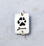Cat and/or Dog Paw Prints on a Custom Silver Pendant Bracelet - Pet Print Jewelry