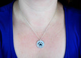 Silver Cat or Dog Paw Print Necklace or Keychain - Paw Print Jewelry