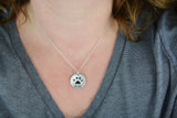 Silver Cat or Dog Paw Print Necklace or Keychain - Paw Print Jewelry