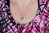 Fingerprint Necklace - Circle Shaped Fingerprint Pendant with birthstone and name