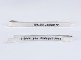 Custom Made Men's Tie Clip - Gift for him gift for dad - Sterling Silver