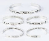 Sterling Silver Memorial Cuff Bracelet - Loss of parent, baby or pet