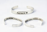 Young Child's Cuff Sterling Silver Bracelet - flower girl, ring bearer gift, child's first bracelet
