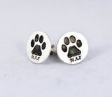 Dog or Cat Paw Print on a Custom set of Silver Cufflinks