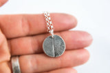 Pet Print and Owner's Fingerprint Silver Pendant Necklace