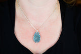 Glittery Fingerprint Necklace - Memorial Jewelry, Teardrop shape with Colour and Design