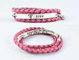 Medical Alert Leather Wrap Bracelet - Unisex Medical Alert ID Bracelet