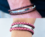 Medical Alert Leather Wrap Bracelet - Unisex Medical Alert ID Bracelet