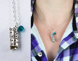 Secret Message Spiral Necklace, Your Message or Words on a Sterling Pendant