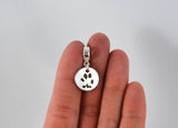 Silver Paw Print Pendant Charm