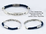 Your Message, Your Words, Personalized Sterling & Leather Bracelet