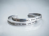 I'll love you forever, I'll like you for always - open ended Aluminium cuff bracelets - gift set