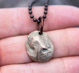 Bronze Cat Nose Print Pendant on a Necklace - Your Pet's Actual Nose Print - Cat Nose Print Jewelry