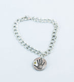 Hand Print Bracelet and Footprint Charm Bracelet - Pendant with Birthstones