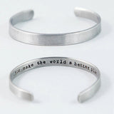 Secret Message Hidden Message Sterling or Aluminium Cuff Bracelet