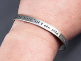 Sterling Silver Memorial Cuff Bracelet - Loss of parent, baby or pet