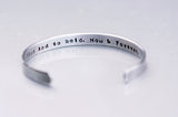 Secret Message Hidden Message Sterling or Aluminium Cuff Bracelet