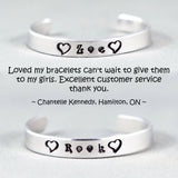 Young Child's Cuff Aluminium Bracelet - flower girl, ring bearer gift, child's first bracelet