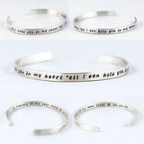Sterling Silver Memorial Cuff Bracelet - Loss of parent, baby or pet
