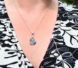 Silver Cat or Dog Partial Paw Print Charm - Heart Shape - Pandora Compatible