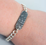 Fingerprint Bracelet - Memorial fingerprint jewelry - Inkprint Bracelet