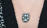 3D Silver Chihuahua Paw Print Necklace - YOUR Chihuahua's Actual Paw Print