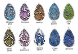 Glittery Fingerprint Necklace - Memorial Jewelry, Teardrop shape with Colour and Design