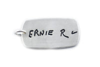 Single Sided Actual HANDWRITING Dog Tag Necklace - gift for him